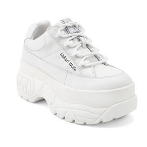 Naked Wolfe Chunky Lace Up Platform White Sporty Sneaker Size 6.5